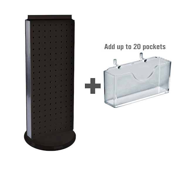 20 Pocket, Revolving Pegboard Gift Card Kit for Countertop 8"x21"